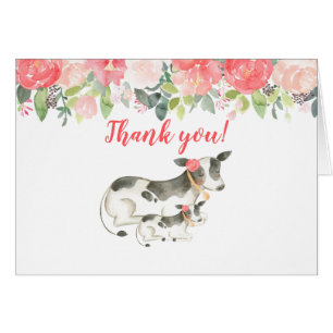 Vache laitière Peine florale Plié Merci Notes