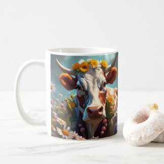 Vache marguerite et Mug de lait