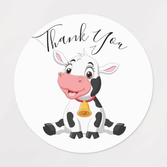 vache merci Étiquettes (Design 1)
