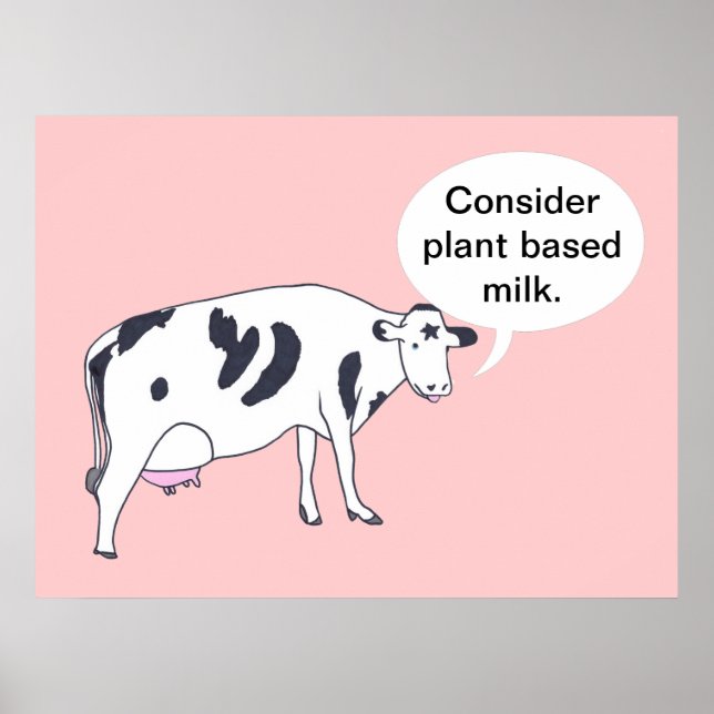 Vache mère, Considérez le lait végétal, affiches (Devant)