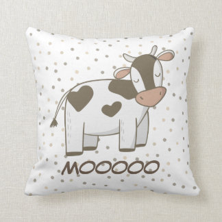 Vache mignonne à coussin d'enfants de décor de