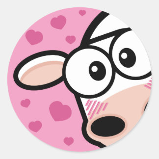 Vache mignonne avec Coeurs d'amour Stickers