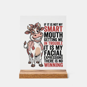 Vache mignonne insolente graphique vintage Smart M