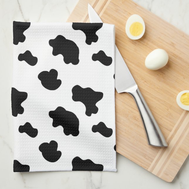 Vache motif Pays Serviette de cuisine (Quart Plié)