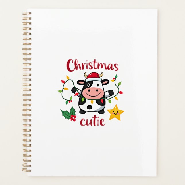 Vache Noël Mignonne Vache T-Shirt de Noël (6) (Devant)