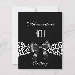 Vache Noir Blanc 40e anniversaire Invitation