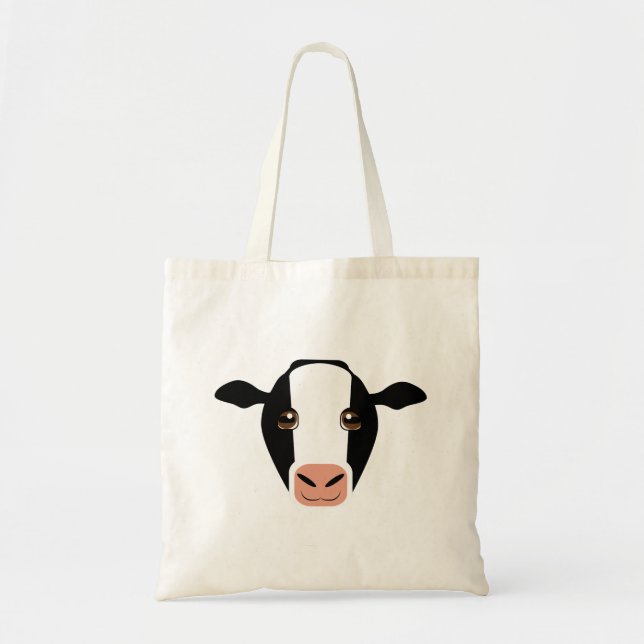 Vache noire et blanche sur Sac fourre-tout (Devant)