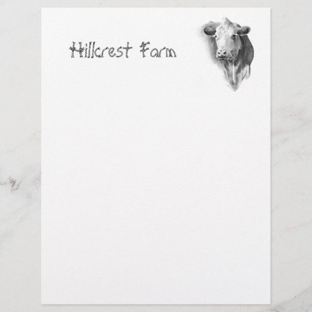 VACHE : PENCIL : FERME : LETTERHEAD (Devant)
