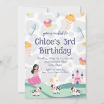 Vache princesse Invitation d'anniversaire