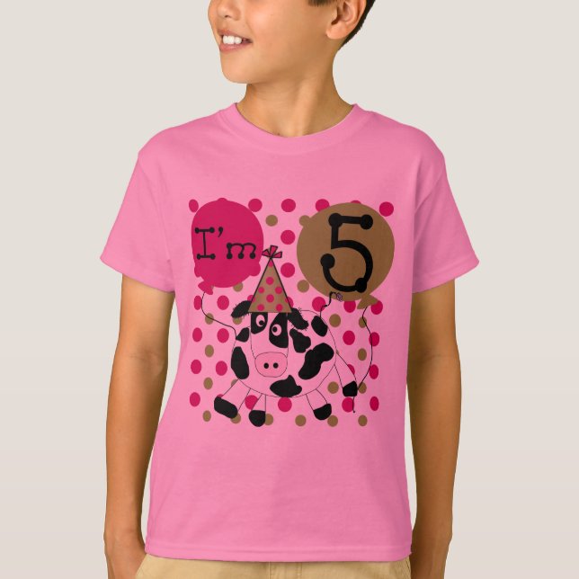 Vache rose 5e Anniversaire Tshirts et cadeaux (Devant)