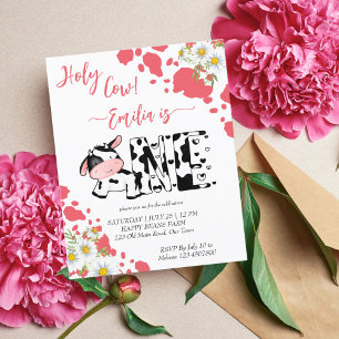 Vache rose jolie vache invitation budgétaire