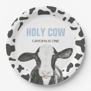 Vache sacrée, assiettes en papier imprimé vache po