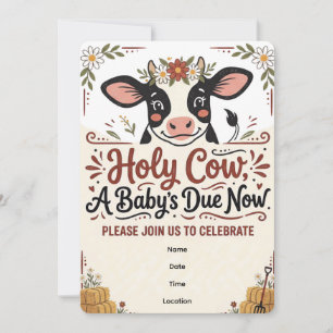 Vache sacrée Meuh Vache Invitation à une Baby Sh