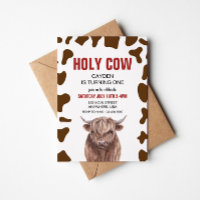 Vache sainte Je suis une Red Plaid Invitation d'an