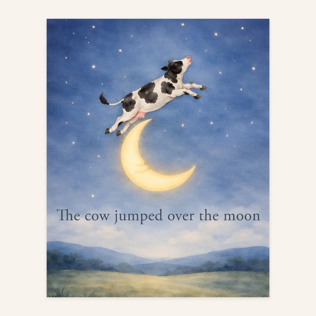Vache sautant par-dessus la Lune – Affiche de comp (Créateur téléchargé)
