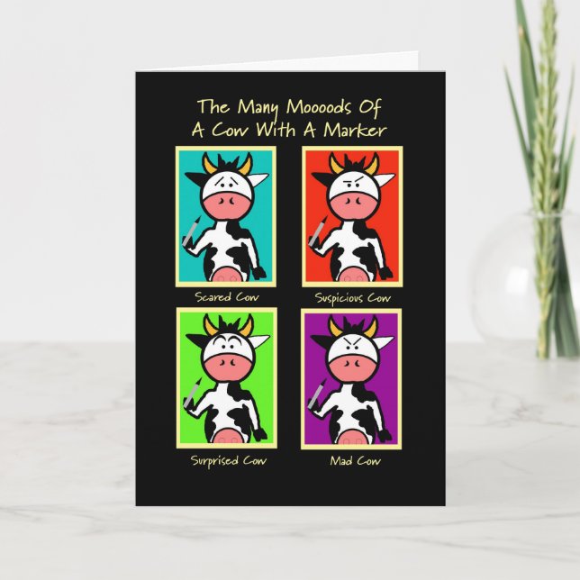 Vache sourcils drôle Carte d'anniversaire (Devant)