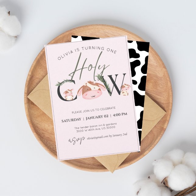 vache thème fille invitation (Créateur téléchargé)