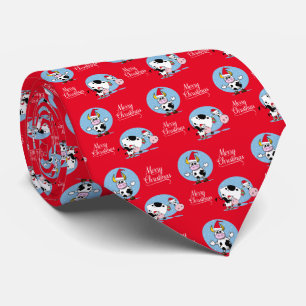 Vaches à Noël avec la cravate de casquettes de