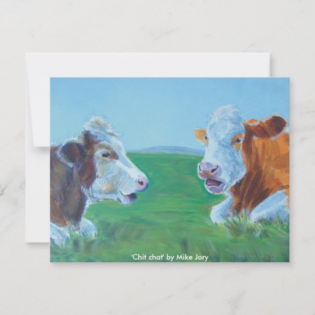 Vaches bavardant & couché en bas de l'illustration (Devant)