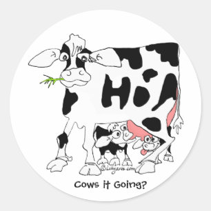 Vaches, ça va ? stickers & autocollants ronds