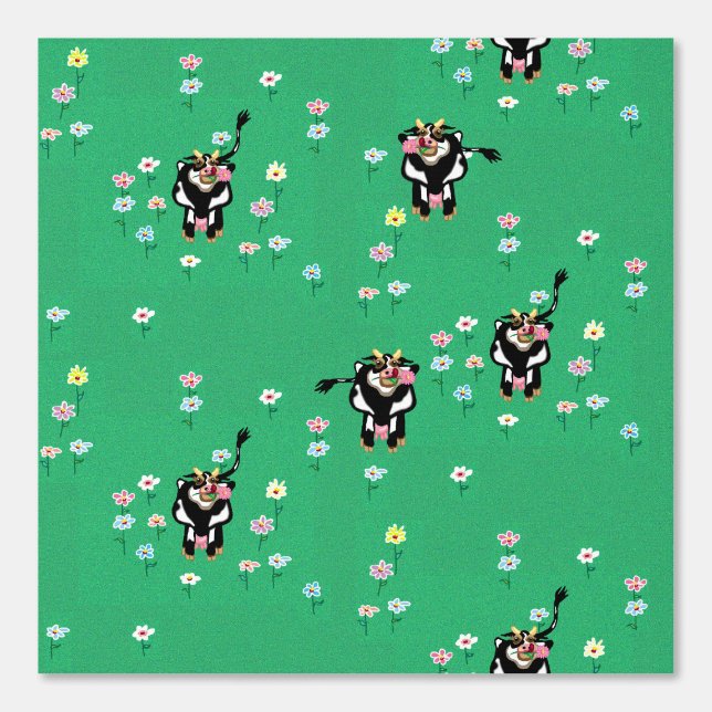 Vaches et marguerites laitières Papier peint (Recto)