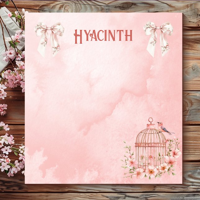 Vaches et oiseaux Coquette rose Petit Bloc-notes (Créateur téléchargé)