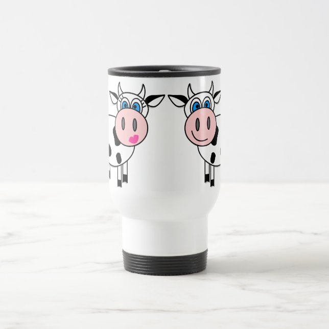 Vaches heureuses dans la tasse de voyage d'amour (Centre)