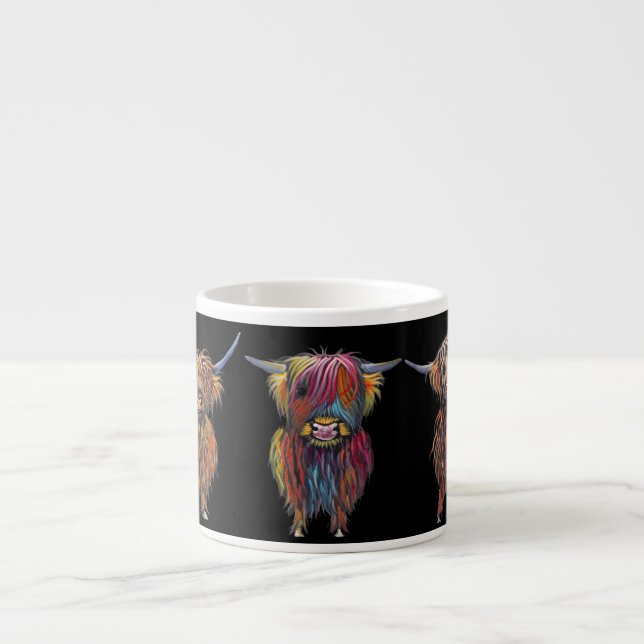 Vaches Highland ' ALL THR ' Espresso Mug (Devant)