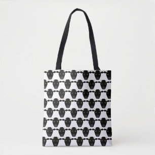 Vaches noires avec cornes sur Sac fourre-tout