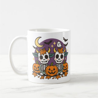 Vaches squelettes effrayantes mignonnes avec mug c