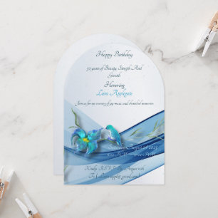 vague bleue 50 ans Anniversaire invitation