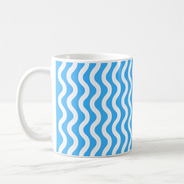 Vague Bleue Bleue Simple 11 oz. Thé au café Mug (Gauche)