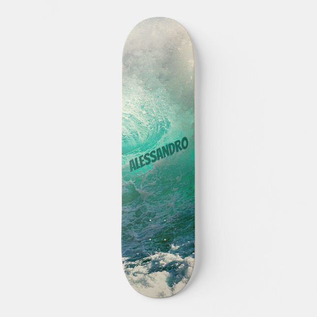 Vague de la mer & Votre nom Skateboard (Recto)