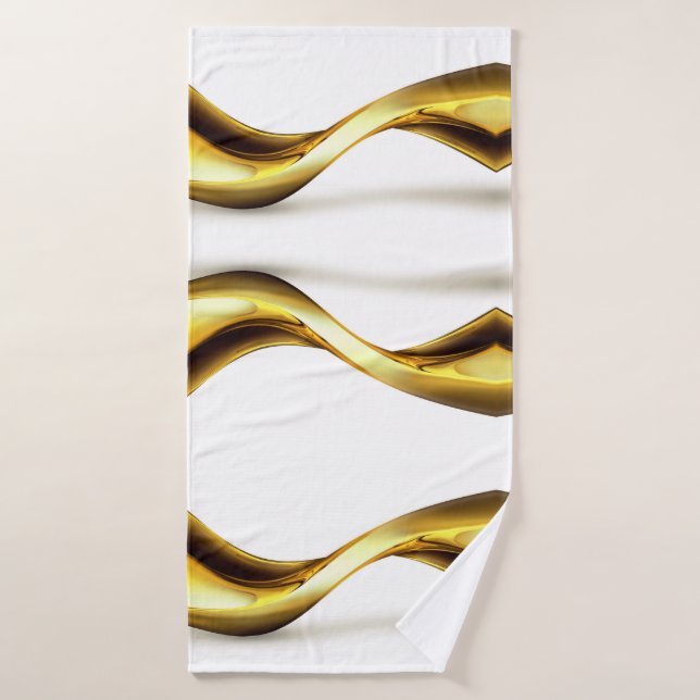 Vague d'or sur White Pretty (Serviette de bain)