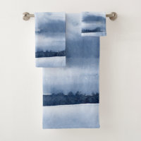 Vague océanique aquarelle bleue côtière