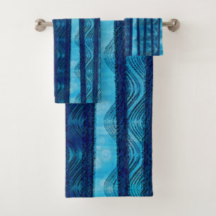 Vague Rétro Bleu Motif Unique Frais