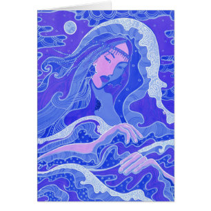 Vague, Sirène, Imaginaire Art Asiatique fille, Ble