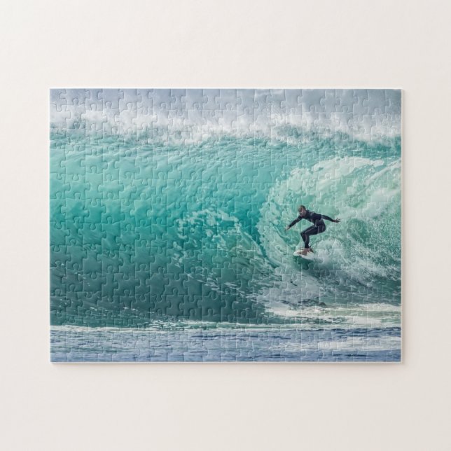 Vague, Surfer, Beau paysage Jigsaw Puzzle (Horizontal)