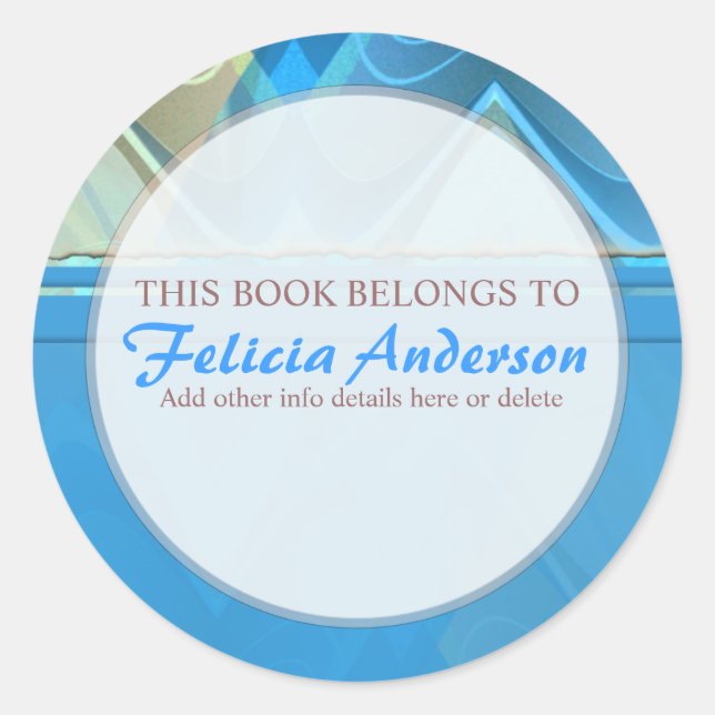 Vagues Abstraites : Étiquette de plaque d'enregist (Devant)