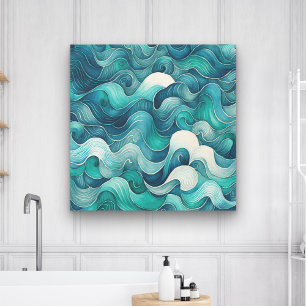 Vagues Abstraites Mur Art Grande toile Impression