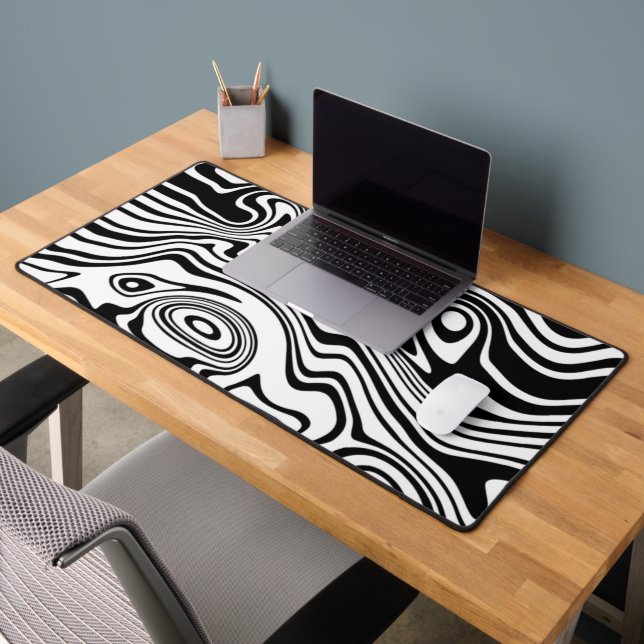 Vagues Abstraites Noir Blanc Design Couleurs perso (Bureau 2)