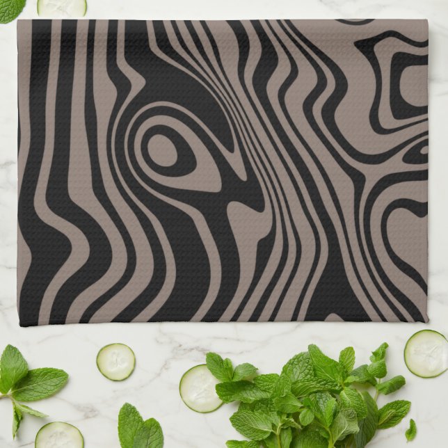 Vagues Abstraites Serviette de cuisine Couleurs pe (Plié)