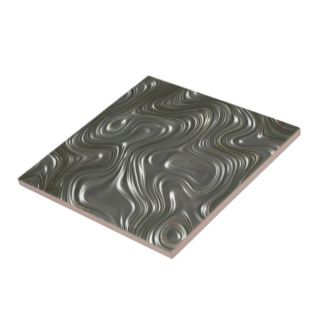 Vagues d'argent moderne Carreaux de céramique déco (Côté)