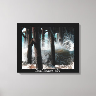 Vagues de fracassage - Seal Beach Plage Quai Toile