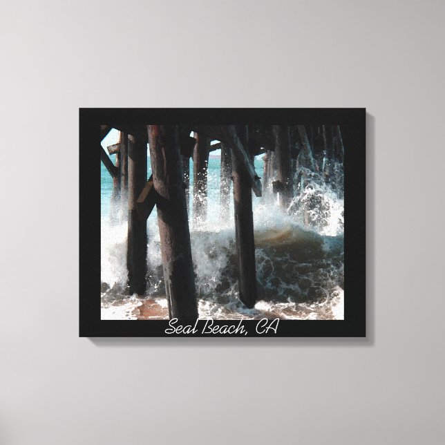 Vagues de fracassage - Seal Beach Plage Quai Toile (Recto)