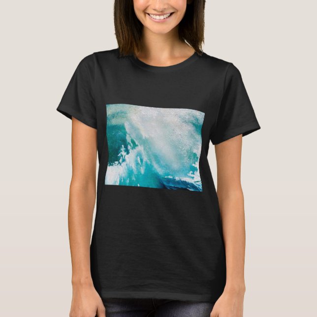 VAGUES DE MER BLANCHE BLEUE DANS LE T-shirt STORM (Devant)