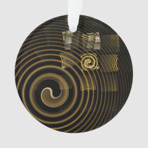 Vagues dorées hypnotiques Art abstrait moderne