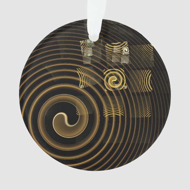 Vagues dorées hypnotiques Art abstrait moderne (devant)