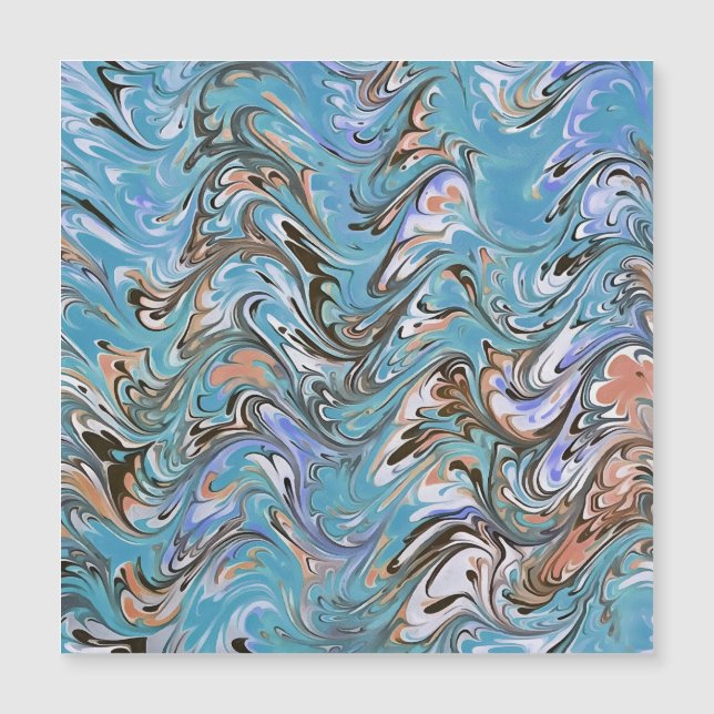 Vagues en bleu acrylique pour l'art Abstrait (Devant)
