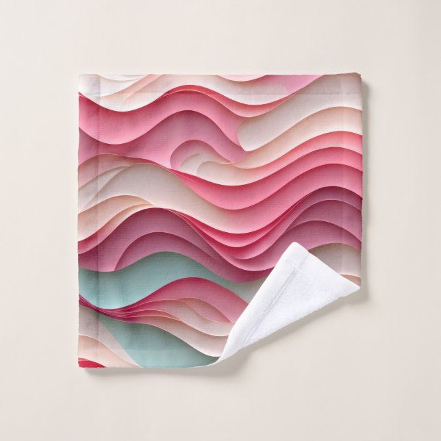 Vagues fraîches couleur bonbon (Gant de toilette)